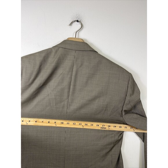 MR NED FIFTH AVENUE Blazer Mens LORO PIANA Houndstooth Plaid Jacket Gold Beige - Picture 6 of 8